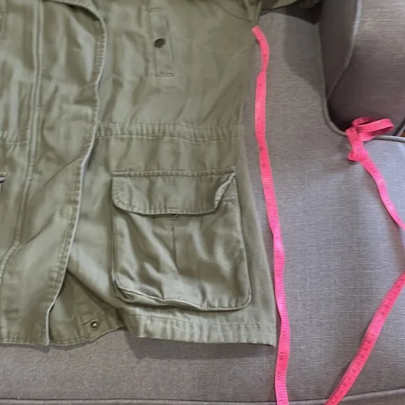 Matty M Army Green Utility anorak style Jacket with optional folded sleeves - Picture 10 of 13